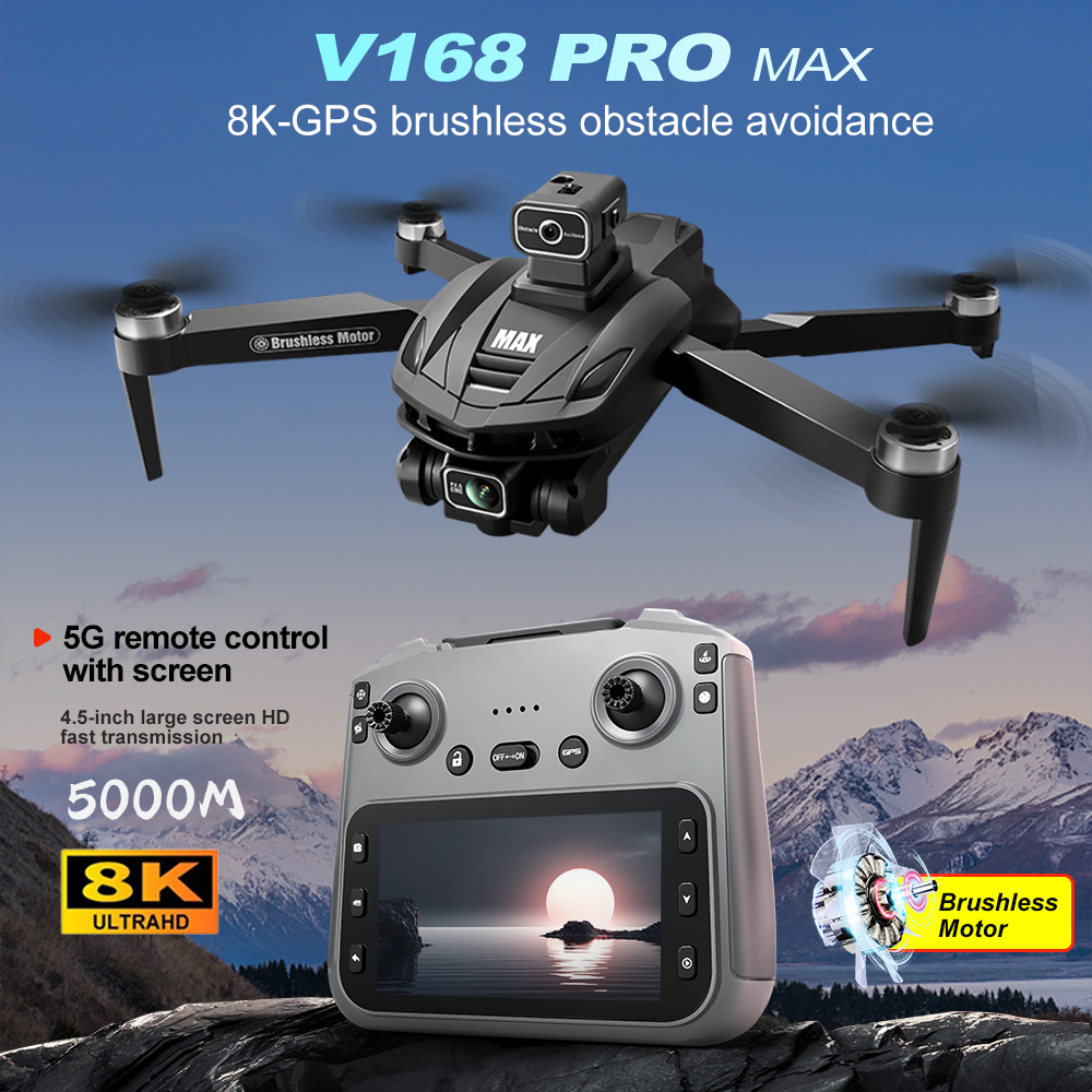 V168 PRO Max GPS Drone 8K Prof - مراجعة Rc Helicopter Case وسعره