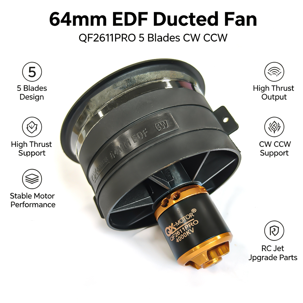 مروحة QX-MOTOR 64mm EDF ذات 5  - مراجعة Rc Helicopter Blade وسعره